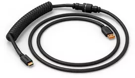 Klaviatūra Glorious GMMK Coiled Cable susuktas klaviatūros laidas Phantom Juodas, USB-C į USB-A – juodos spalvos