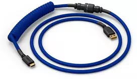 Klaviatūra Glorious GMMK Coiled Cable susuktas klaviatūros laidas Cobalt Mėlyna, USB-C į USB-A – mėlynos ir juodos spalvos
