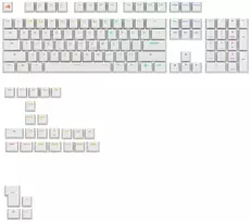 Klaviatūra Glorious GPBT su pašvietimu Keycaps, ANSI išdėstymas US, PBT, Dye-Sub – baltos spalvos