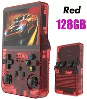 R36S vaizdo žaidimų konsolė Linux 3,5 colio IPS ekranas nešiojama - Raudona 128G