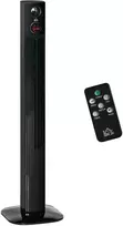 HOMCOM Bokštinis ventiliatorius Koloninis ventiliatorius su nuotolinio valdymo pulteliu Pjedestalinis ventiliatorius Aromato difuzorius Laikmačio funkcija 3 vėdinimo lygiai 45 W 70° osciliacija Juoda 31,5 x 31,5 x 117 cm