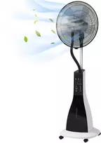 HOMCOM pastatomas ventiliatorius su vandens dulksna, 90 W, su ratukais, 3 l bakelis, 3 greičiai, nuotolinio valdymo pultelis, svyruojantis, juodas