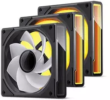 Jonsbo ZK-120BR ARGB Reverse Blade PWM korpuso ventiliatorius, 120mm, 3er-Pack – juodos spalvos