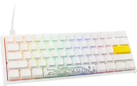 Ducky One 2 Pro Mini Baltas Edition žaidimų klaviatūra RGB LED – Cherry Mėlyna US išdėstymas