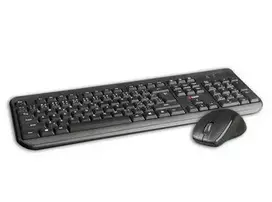 Klaviatūra C-TECH WLKMC-01 belaidis rinkinys set, juodas