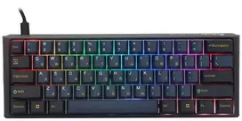 Ducky One 3 Pro Mini Nazca Line žaidimų mechaninė klaviatūra, 8.000 Hz, Hot Swap, RGB – Cherry MX2A Speed Sidabrinis, ANSI US išdėstymas