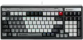 Klaviatūra A4Tech Bloody B950 su pašvietimu mechaninė žaidimams klaviatūra RGB, Brown Switch, USB, CZ, pilka