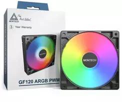 Montech GF120 PWM ARGB korpuso ventiliatorius – 120mm, juodos spalvos