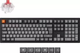 Klaviatūra Keychron K10 Max, su laidu & Wireless, USB + RF belaidė + Bluetooth, Mechaninė, QWERTY, RGB LED, Juodas