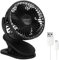 Belaidis ventiliatorius 360° 1200mAh USB -C Juodas