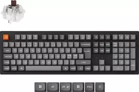 Klaviatūra Keychron K10 Max, su laidu & Wireless, USB + RF belaidė + Bluetooth, Mechaninė, QWERTY, RGB LED, Juodas
