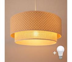 BRILAGI-LED Kabantis šviestuvas su laidu BOHO BOBO 1xE27/60W/230V skersmuo 40 cm, taškuotas, smėlio/kreminės spalvos.