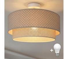 Brilagi-LED Paviršinis lubinis šviestuvas BOHO BOBO 1xE27/60W/230V Ø 40 cm, taškuotas, smėlinė/kreminė