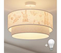 BRILAGI-LED Vaikiškas prigludęs lubinis šviestuvas BOBO 1xE27/60W/230V skersm. 40 cm kreminė/pilka/karališka mėlyna