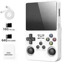 HappyJoe R36S, 64GB, balta, 10000+ Games, 3.5" IPS Screen, Linux