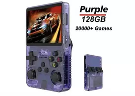 HappyJoe R36S, 128GB, violetinė, 20000+ Games, 3.5" IPS Screen, Linux