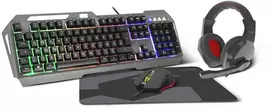 Klaviatūra Speedlink LUNERA 4 dalių žaidimų rinkinys su RGB apšvietimu, DE išdėstymas, SL-670305-BK