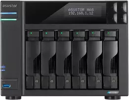 Asustor failų serveris LOCKERSTOR 6 AS6706T 6 skyrių failų serveris, Intel Celeron N5105 keturių branduolių 2,0 GHz procesorius, 16GB DDR4 RAM. 4x M.2 PCIe (NVMe), 2x 2,5GbE. 2x USB 3.2. HDMI 2.0b, 1x PCIe.