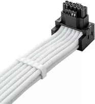 CableMod C-Series Pro Bridged Connection Cable – Variant A, 90°, 16-Pin to 4×8-Pin PCIe, baltos spalvos