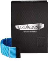 CableMod C-Series Pro ModMesh Sleeved 12V-2×6 12VHPWR Dual StealthSense Cable Kit for Corsair RMi, RMx (Juodas Label) – mėlynos spalvos