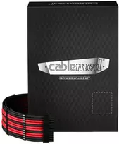 CableMod C-Series Pro ModMesh Sleeved 12V-2×6 12VHPWR Dual StealthSense Cable Kit for Corsair RMi, RMx (Juodas Label) – juodos spalvos/raudonos spalvos