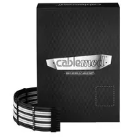 CableMod C-Series Pro ModMesh Sleeved 12V-2×6 12VHPWR Dual StealthSense Cable Kit for Corsair RMi, RMx (Juodas Label) – juodos spalvos/baltos spalvos