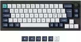 Klaviatūra Keychron Q2 Max, laidinis ir belaidis, USB + RF belaidis + „Bluetooth“, magnetinis-mechaninis rakto jungiklis, RGB LED, juodas, anglies pluošto