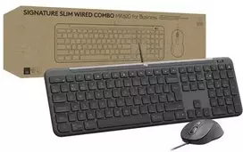 Klaviatūra ir pelė Combo Logitech Signature Slim su laidu Combo MK620 verslui QWERTZ