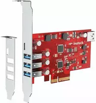 Inateck PCIe kortelė USB 3.2 G2, 2 USB C, 6 USB A prievadai 16Gbps