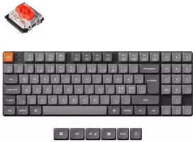 Klaviatūra Keychron K13 MAX belaidis trijų režimų karštojo keitimo QMK/VIA Gateron žemo profilio raudonas