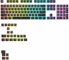 Klaviatūra Glorious Aura V3 Keycaps, ANSI išdėstymas US, PBT, Doubleshot – juodos spalvos
