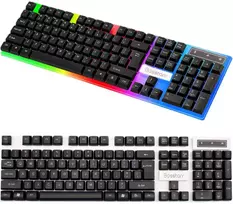 Klawiatura Klaviatūra Žaidimų klaviatūra su LED apšvietimu žaidėjams su membraniniu USB numlock