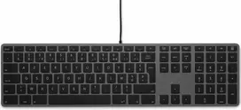 Klaviatūra LMP USB skaitmeninė „Windows“ klaviatūra KB-3421, 110 klavišų, 2x USB, aliuminio, „Windows“ OS, kosminė pilka - prancūzų k.