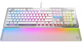 Turtle Beach Vulcan II Max, Gaming-klaviatūra - baltas/transparent, DE-išdėstymas, TITAN II Optical Raudona
