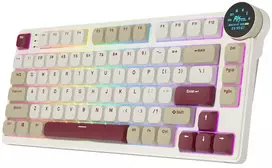 Royal Kludge RK N80 RGB Rosy Clouds klaviatūra |75%, Hot-swap, rudi jungikliai, JAV