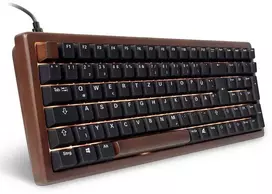 Sharkoon SKILLER SGK50 S2 Wood PBT, Gaming-klaviatūra - holz/juodas, DE-išdėstymas, Gateron G Pro 3.0 Geltona