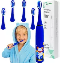 Dantų šepetėlis Vaikiškas sonic šepetėlis – švelnus dantenoms, su 4 keičiami antgaliais
