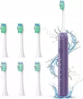 Sonic dantų šepetėlis – elegantiškas violetinis dizainas ir 6 keičiami antgaliai