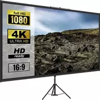 Projektorius Projektoriaus ekranas su stovu 152.4 cm, 4K HD, nešiojamas, reguliuojamas, namų kinui, trikojis, projektoriaus drobė