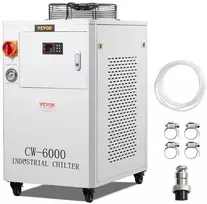 Pramoninis vandens aušintuvas, 1500W aušinimo sistema su kompresoriumi, 15L bakas, 65L/min srautas, skirtas CO2 lazerinio graviravimo mašinų aušinimui