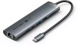„Vention“ USB-C 9 viename 4K 60Hz 100W prijungimo stotelė