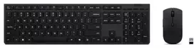 Klaviatūra Lenovo 4X31R64323, viso dydžio (100 %), belaidis, radijo dažnių belaidis ryšys + „Bluetooth“, žirklinis mygtukinis jungiklis, juodas, pridedama pelė