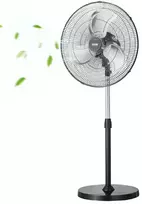 Pramoninis pastatomas ventiliatorius, 3 greičių osciliuojantis ventiliatorius, reguliuojamo aukščio pastatomas ventiliatorius, juodas metalinis ventiliatorius namams ir biurui