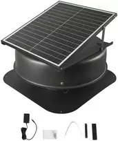 Saulės energija varomas palėpės ventiliatorius, 42W, su termostatu, nuotoliniu valdymu, aliuminio lydinio, juodas, 2800 CFM, stogo ventiliatorius, palėpės aušinimo ventiliator