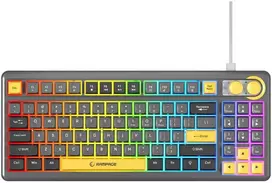 Klaviatūra žaidimams Rampage Cyclone Knob su laidu membraninė su pašvietimu juoda