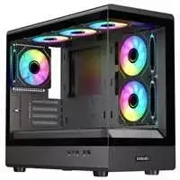 EVOLVEO Ursus, mATX korpusas, 6x ARGB 120 mm ventiliatoriai, stiklinis šoninis skydelis + priekinis skydelis