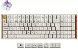 Klaviatūra Keychron K4 HE SE langaton näppäimistö, Violetinė Magnetic kytkimet, valkoinen