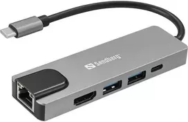 Sandberg 336-99 USB-C 5in1 kelioninis dokas-saugykla