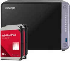 Serveris QNAP TS-632X-4G 24TB WD Raudona Plus NAS-Bundle NAS inkl. 2x 12TB WD Raudona Plus 3.5 col. SATA HDD