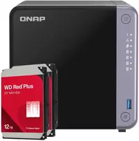 Serveris QNAP TS-432X-4G 24TB WD Raudona Plus NAS-Bundle NAS inkl. 2x 12TB WD Raudona Plus 3.5 col. SATA HDD
